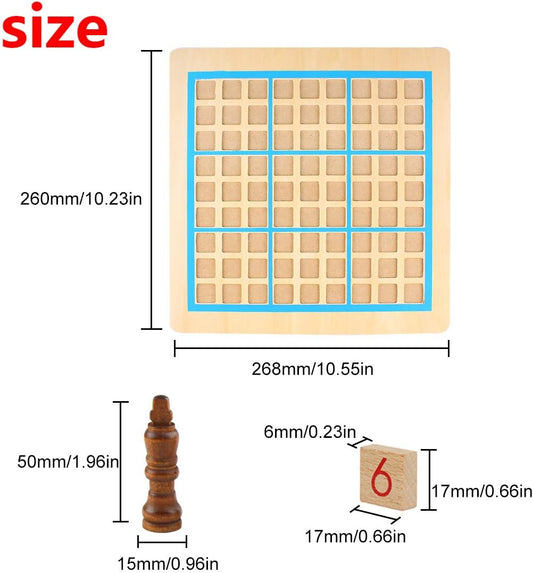 Sudoku Board Toy 2-in-1 Wooden Chess Puzzle Game SD-06 Sudoku & Chess