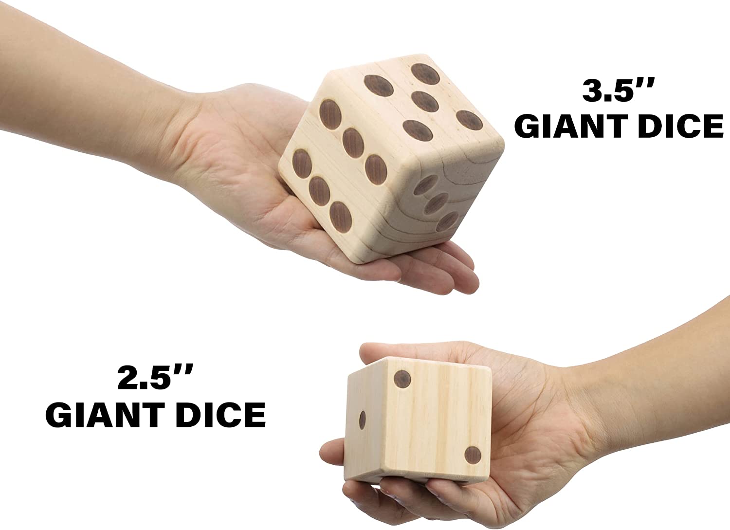 Giant Wooden Yard Dice, Outdoor Games Giant Yard Lawn Games Set of 6 with Scorecards for Beach, Camping, Lawn and Backyard