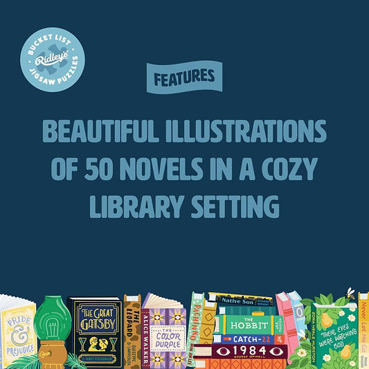 50 Must-Read Books Bucket List 1000-Piece Puzzle