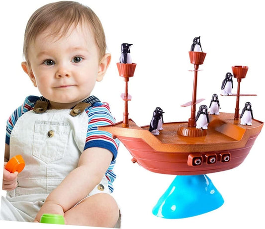 Kids Suit Wooden Puzzle Toddler Suit Pirate Ships Toy Suits for Kids Puzzle Ship Model Kids Gift Toys Kids Educational Toy Balancing Game Toy Set Sailboat Blocks Game Map Balance