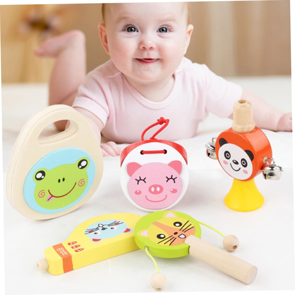 3 Sets Orff Instrument Childrens Toys Toddler Toys Baby Music Toy Baby Early Learning Toy Preschool Educational Toys Wooden Castanet Toys Wooden Musical Instrument Set Percussion