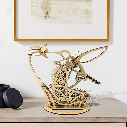 Mechanical Hummingbird Model 3D Three-Dimensional Hand-Assembled Jigsaw Puzzle Adult Children's Educational Toys Wooden Artifact Ornaments