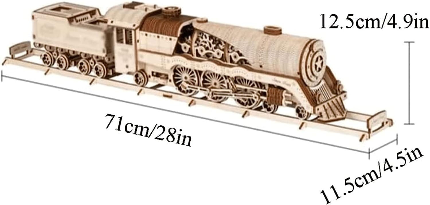Unique High Difficulty 3D Puzzles Assembled Train Jigsaw Puzzle Creative Wooden Piece Puzzle Mechanical for Adults Clearance Dexterity