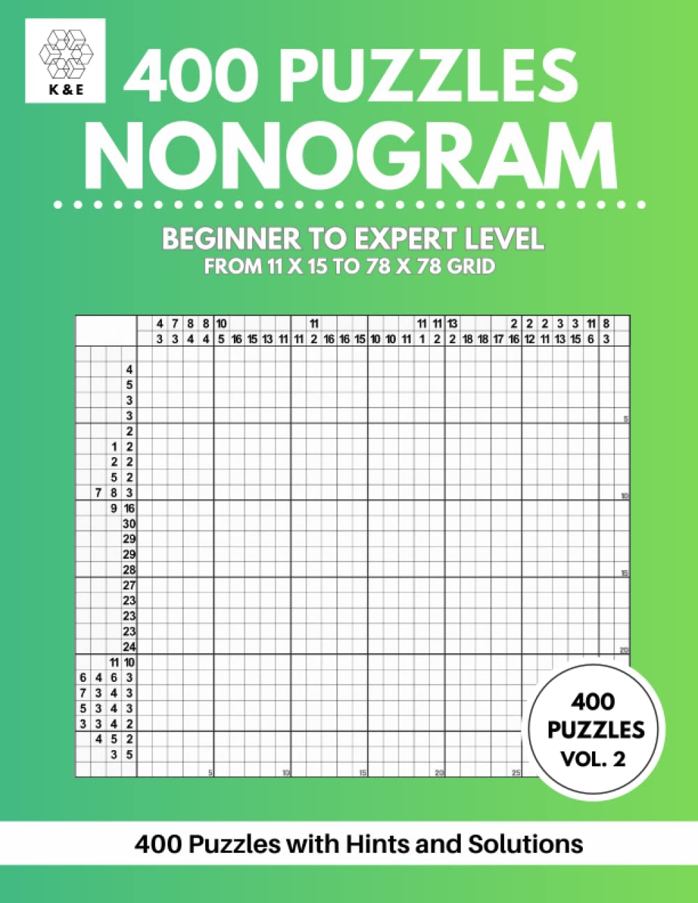 Nonogram Puzzle Book with 400 Easy to Expert Level Puzzles: Griddlers Picture Cross Picross Hanjie Logic Puzzle Book