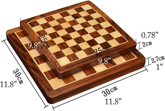 Chess Game Set Chess Set Chess Board Set Folding Travel Chess Set Game Board,Crafted Chess Pieces Portable Magnetic Wooden Chese Chess Board Game Chess Game (Size : 25 * 25 * 2cm)