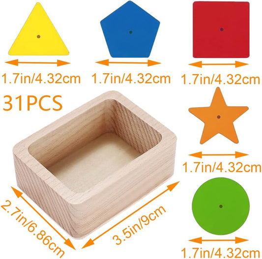2-in-1 Wooden Colors Shapes Sorting Matching Hand-Eye Coordination Training Toys Educational Magnetic Wooden Fishing Game Toy Toy Wooden Sorting for Toddlers 1+ Year Old Gifts