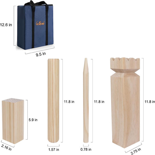 Premium Kubb Game Set, Unleash Fun and Competition with This Classic Strategic Game, Includes Rules and Carry Bag, Perfect for Kids and Adults