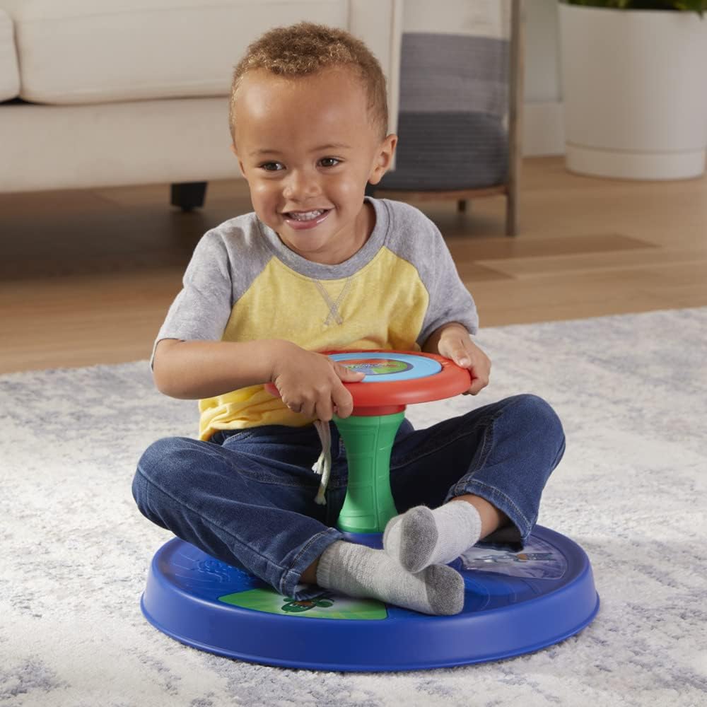 PJ Masks Sit 'n Spin Musical Classic Spinning Activity Toy for Toddlers Ages 18 Months and Up (Amazon Exclusive), Blue