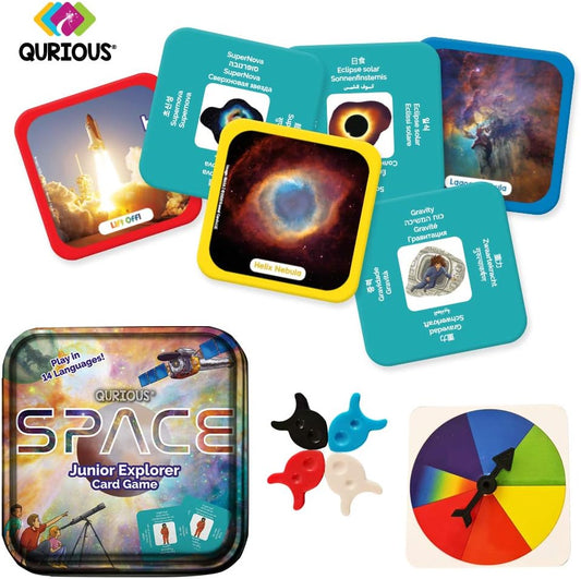 Space Junior Explorer | STEM Flash Card Game | Pre-Readers Spin & Adventure Through The Galaxy. Using NASA Photos, Little Astronomers and Mini Future Astronauts Learn About Space