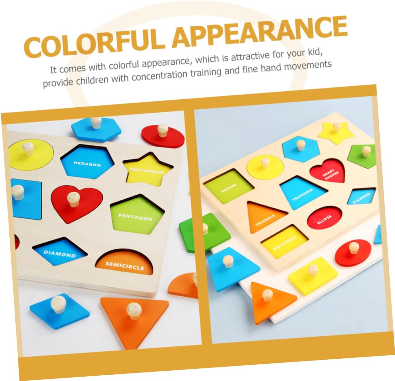 1 Set Grab Board Puzzles for Toddlers 1-3 Wooden Peg Jigsaw Puzzle 3D Puzzles Toddler Toys Puzzle Toys Wooden Playset Wooden Toddler Toys Kids Supplies Compact Kids Plaything Child