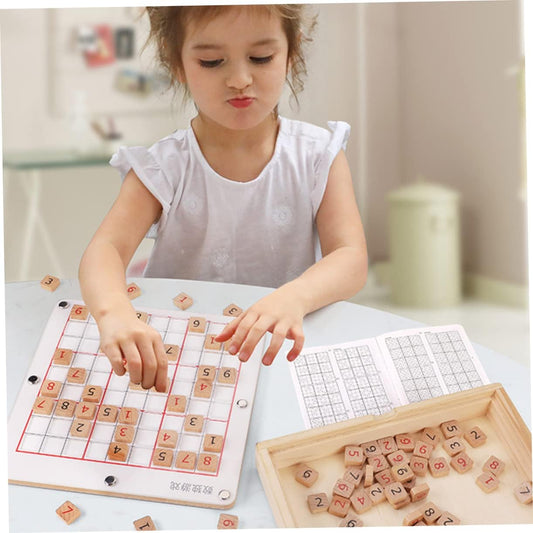 1pc Sudoku Game Chess Wooden Puzzles Wooden Puzzles Wood Wood Sudoku Training Tool 9 Grids Game Chess Sudoku Plaything Ceramic Tile Preschool Jiugongge Puzzles