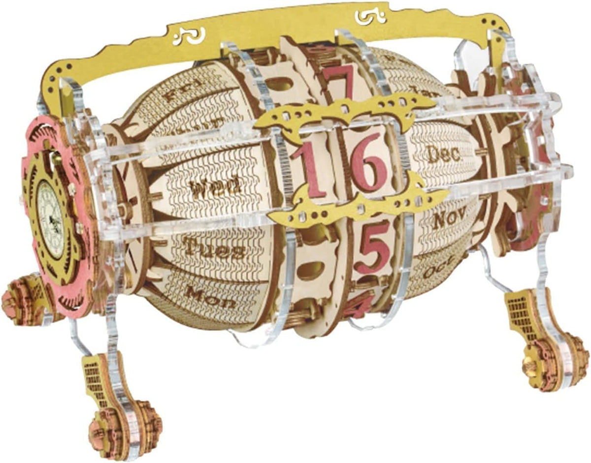 Time Engine Calendar 3D Wooden Jigsaw Perpetual Calendar Adult Wooden Piecing Craft kit, Adult/Teen Birthday Gifts, Home Tabletop Decorations