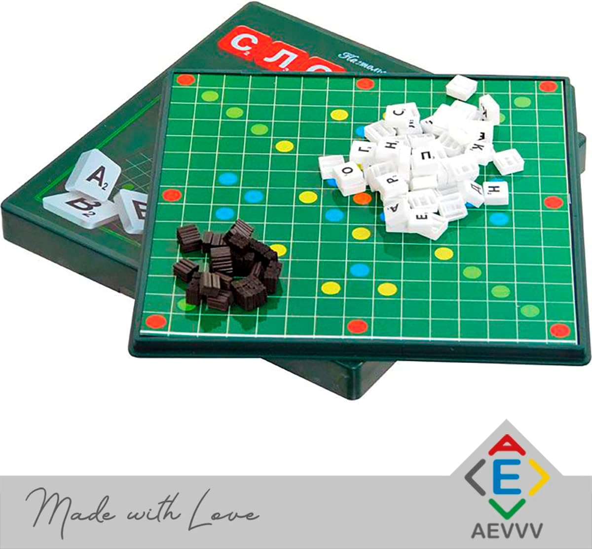 Russian Magnetic Letters Word Maker - Board Game Set for Playing in Plastic Box