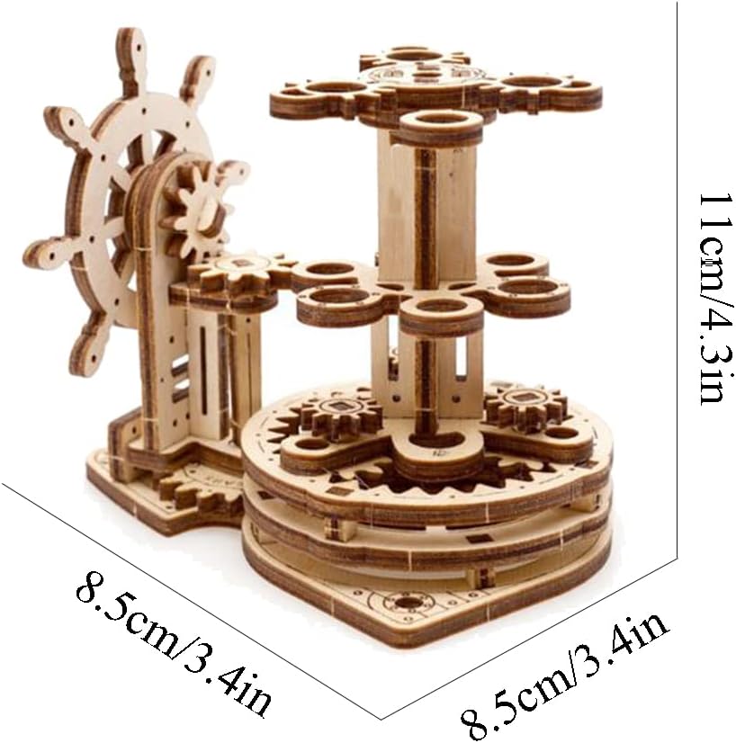 Assembled Puzzle 3D Puzzle Box Wooden Pen Holder Puzzle Toys Crafts Desk Puzzles Mechanical Pieces Fit Together Perfectly 51 Pieces Funny