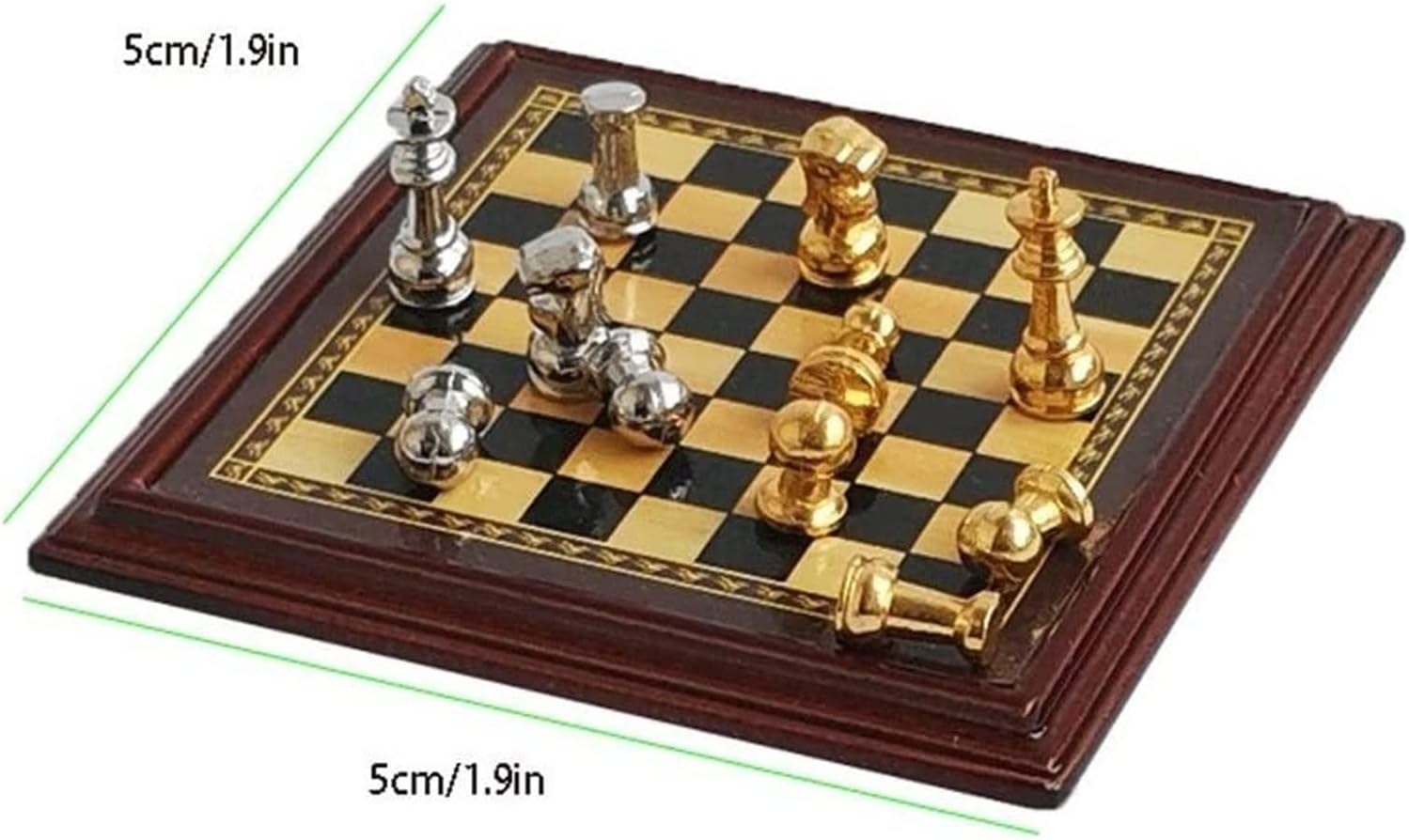 Chess Set Chess Board Small Chess 1.9 Inch Mini Chess Ornaments Portable Table Game for Outdoors, Travel Family Chess Boards for Adults