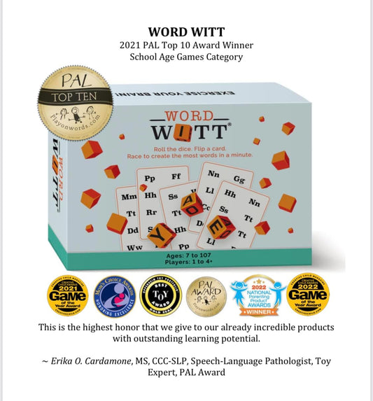 Word WITT: The Fast, Fun Dice Game for The Entire Family | Roll The Dice. Flip a Card. Race to Create The Most Words in a Minute | Build Phonemic Awareness, Spelling, Word Recognition & Vocabulary