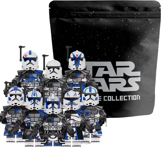 501st Legion Clone Wars assor ents - 8 Star Figures to Collect - Captain Rex, Commander Jesse, Echo, Hardcase, Dogma, Tup, Kix, Fives (Blue)