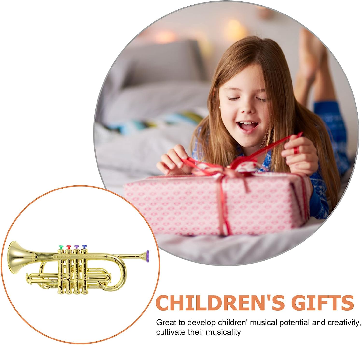 Music Toys Educational Toys Funny Shape Instrument Toy Instruments Simulation Plaything Performance Simulated Educational Model Plastic Blowing Musical Trumpet Music Musical Toys Puzzle Toys