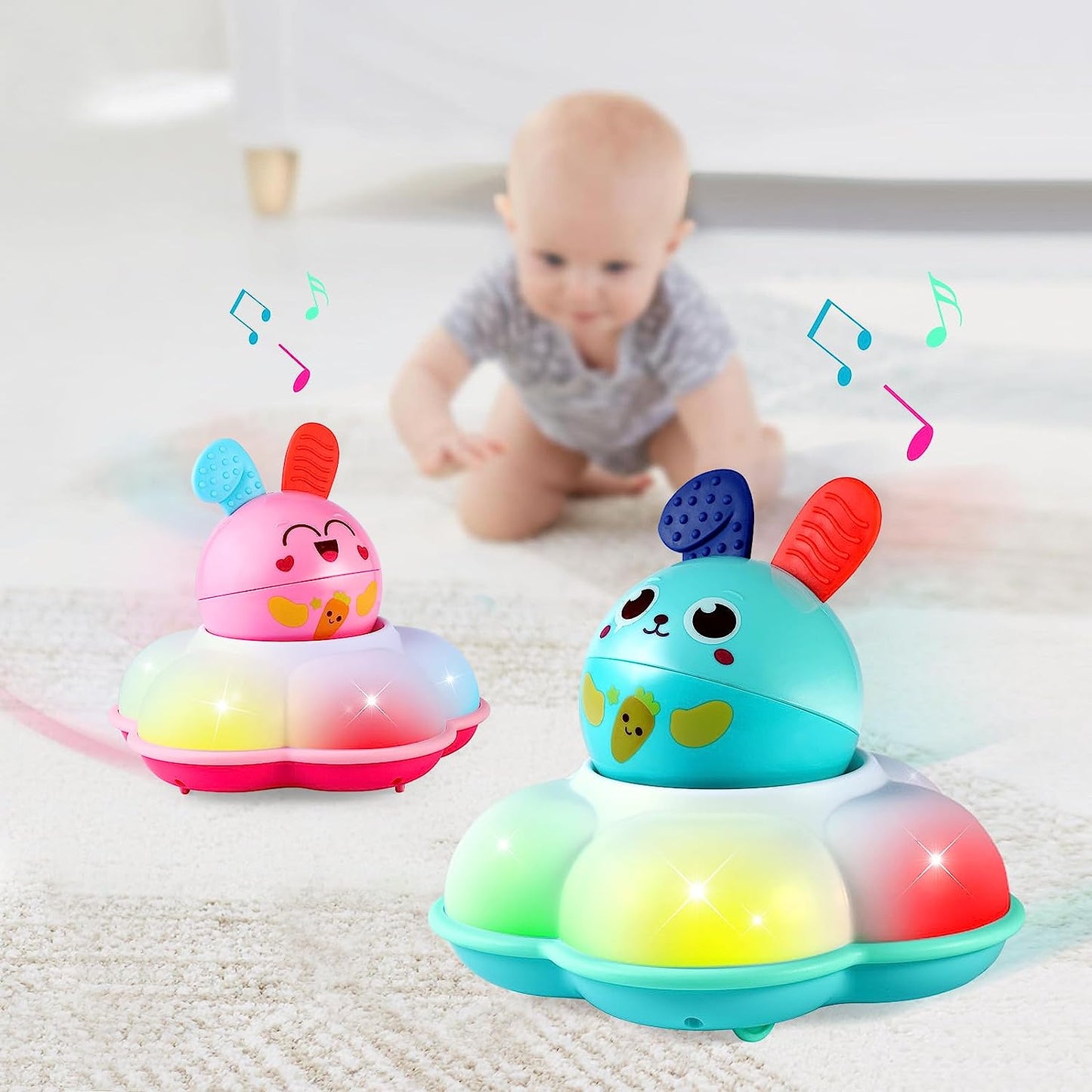 Crawling Crab Baby Toy for 18 Months, Musical Toy with Light & Sound, Moving Toys for Baby, Learning Educational Tummy Time Toys for Boy Gifts Girl, Baby Toddler Easter Toys