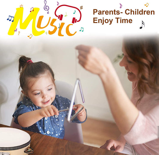Toddler Musical Instruments Natural Wooden Percussion Instruments Toy for Kids Preschool Educational, Musical Toys Set for Boys and Girls with Storage Bag