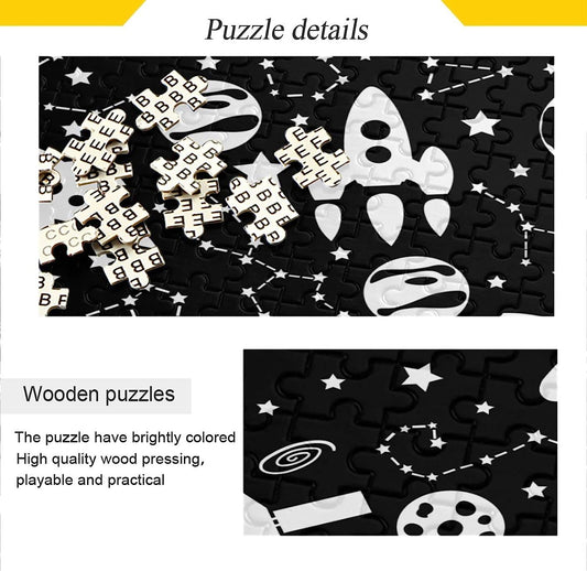 Space Pattern Puzzles for Adults and Kids 1000 Pieces, Wooden Jigsaw Puzzles, Happy Family Games Ideal