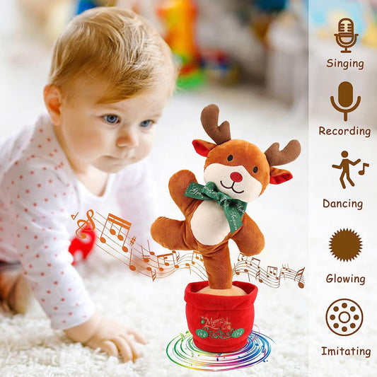 Dancing Chris as Reindeer Toy,Chris as Singing,Dancing Musical Toy,Chris as Reindeer Toy with Music and Lights, Sings and Dances Early Educational Development Gift