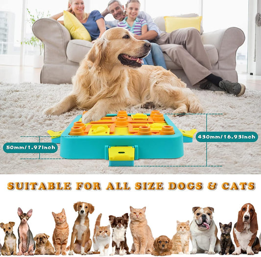 Dog Puzzle Toy, Dogs Brain Stimulation Mentally Stimulating Education Toys, Interactive Dog Toys for IQ Training, Puppy Slow Feeder Dispenser Advanced Multiple Difficulty Adjus ents (Level 1-3)