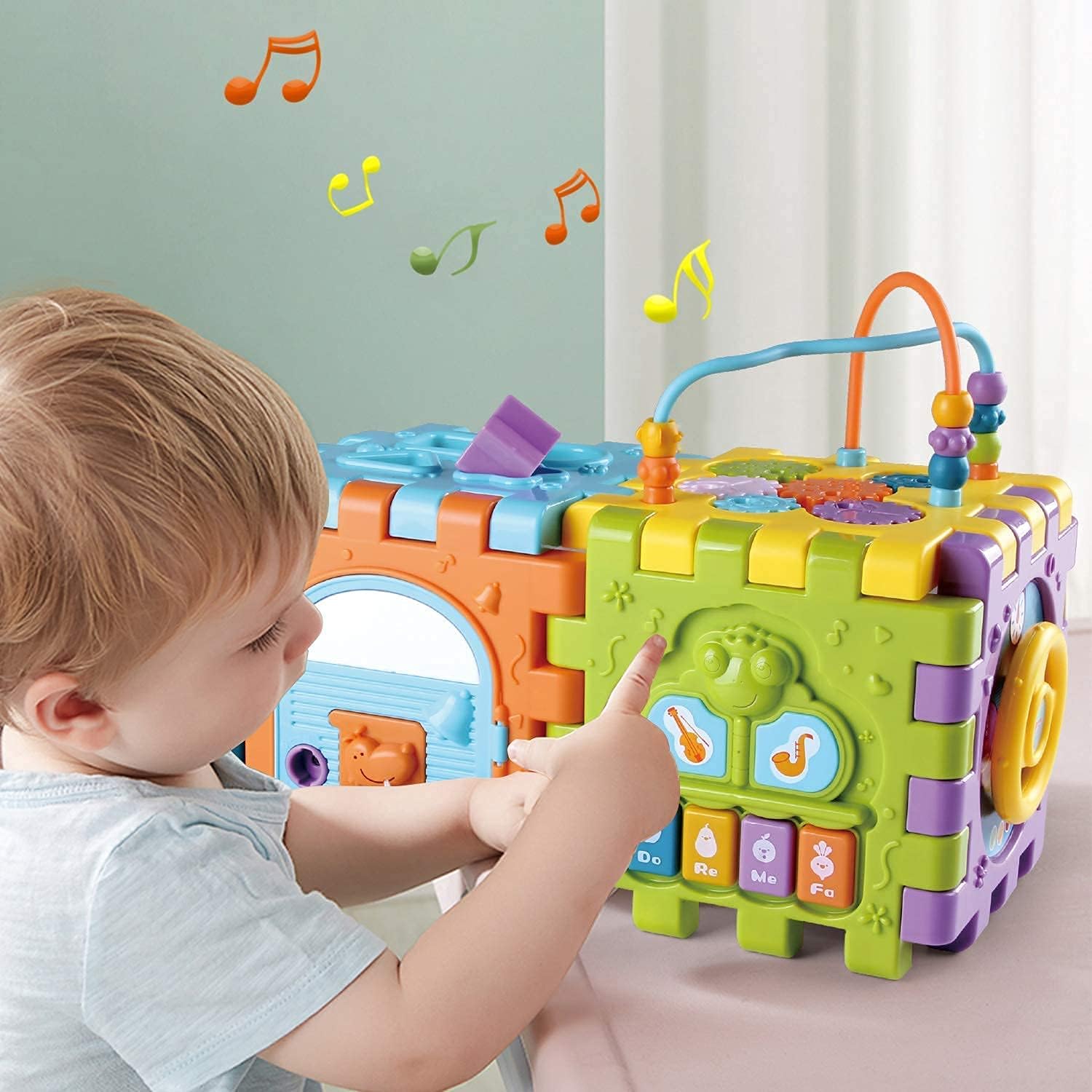 Activity Cube Baby Toys 6 to12 Months,Early Educational Music and Light Baby Toys for 6 12 18 Months,1 Year Old Baby Toys Play Center, Boys Girls Birthday Gifts for 1 2 Years Old
