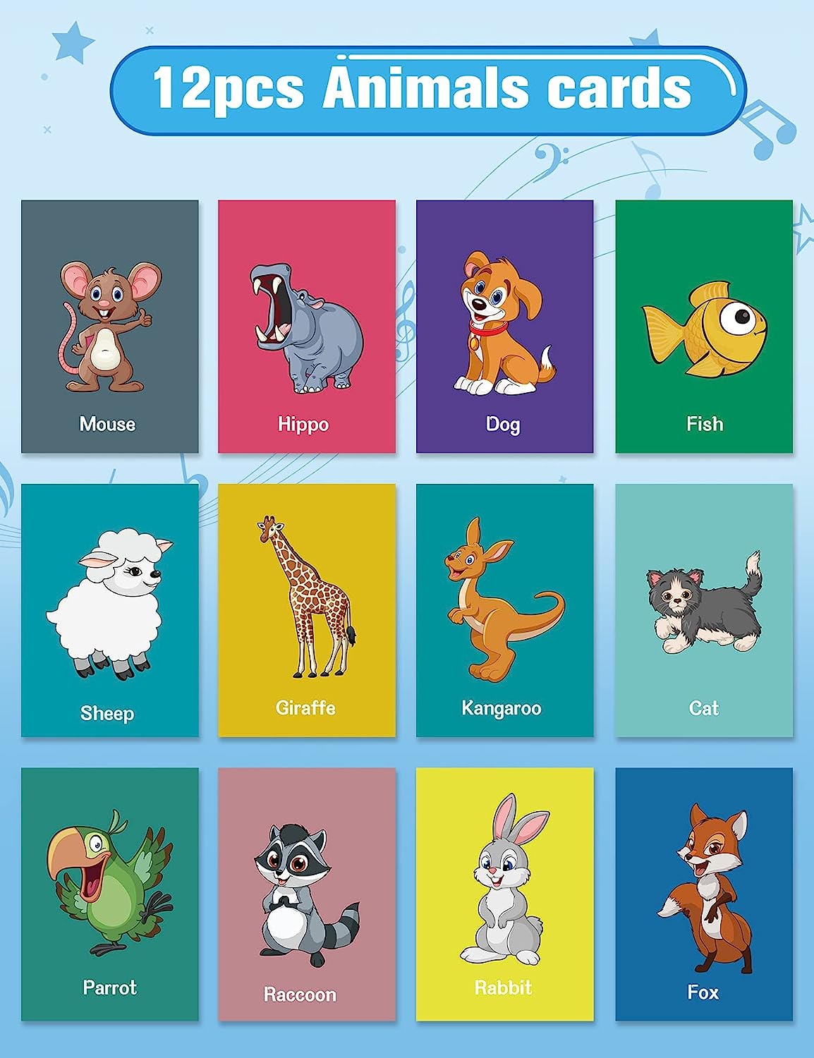 Baby Musical Learning Toys , Floor Piano Playmat for Toddlers with Animal Flash Cards Music Sound for Early Education Touch Keyboard Blanket Birthday for Baby Boys Girls