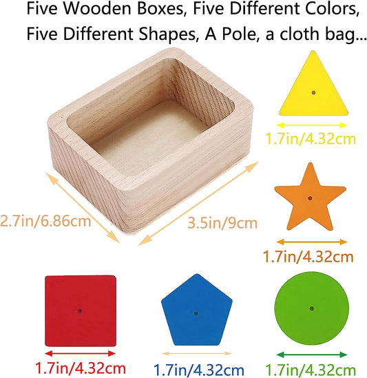 Toy Wooden Fishing Game Toy Color Sorting & Shape Sorter Toys Wooden Educational Toddler Toys for Over 3 Year Old boy Girls Gifts