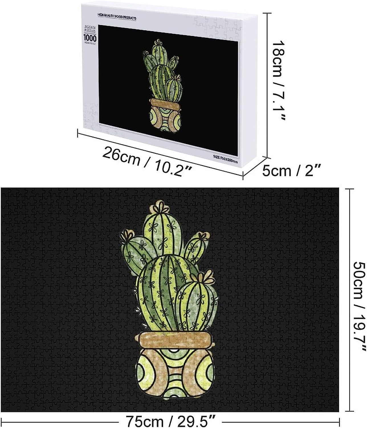 Cactus Wooden Puzzles for Adults Funny Jigsaw Puzzle Wall Decorations Gifts
