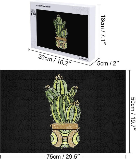 Cactus Wooden Puzzles for Adults Funny Jigsaw Puzzle Wall Decorations Gifts