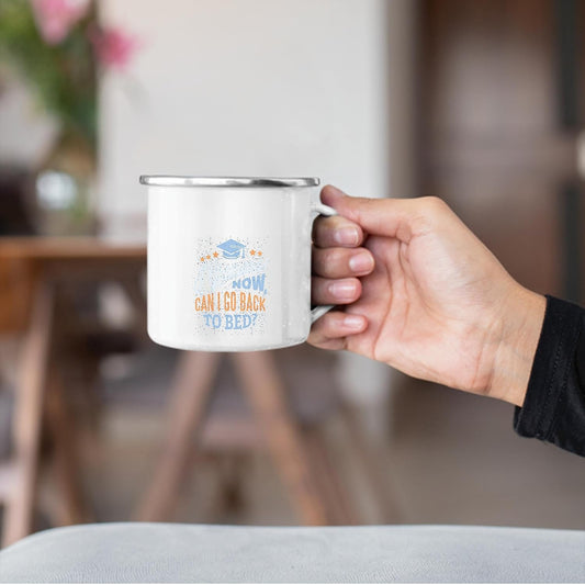 Graduation Gift Encouraging Words for New Grads Seeking Employment Humorous Design for Young Adults 12oz Enamel Silver Mug