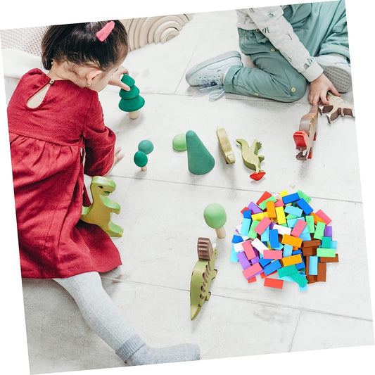 240pcs/ 2 Set Dominoes Kids Suit Building Blocks for Suits for Boys Early Education Plaything Early Education Domino Game Building Blocks Wooden Set Student Wood