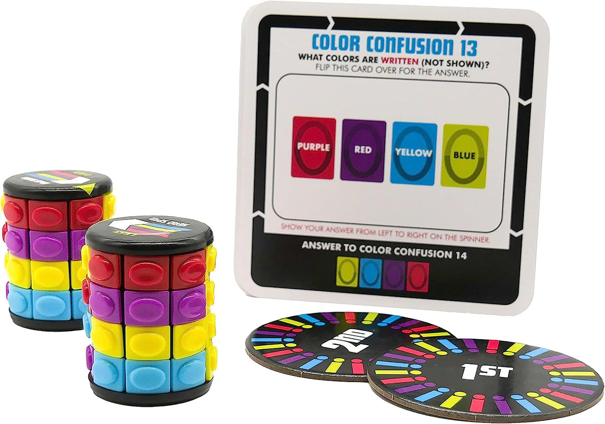Head Spin – Family, Two-Player, Fidget-Spinner Game, Ages 12+, Solve Puzzles and Race to Arrange The Colors on The Spinner, Includes 200 Challenges in 10 Different Puzzle Styles