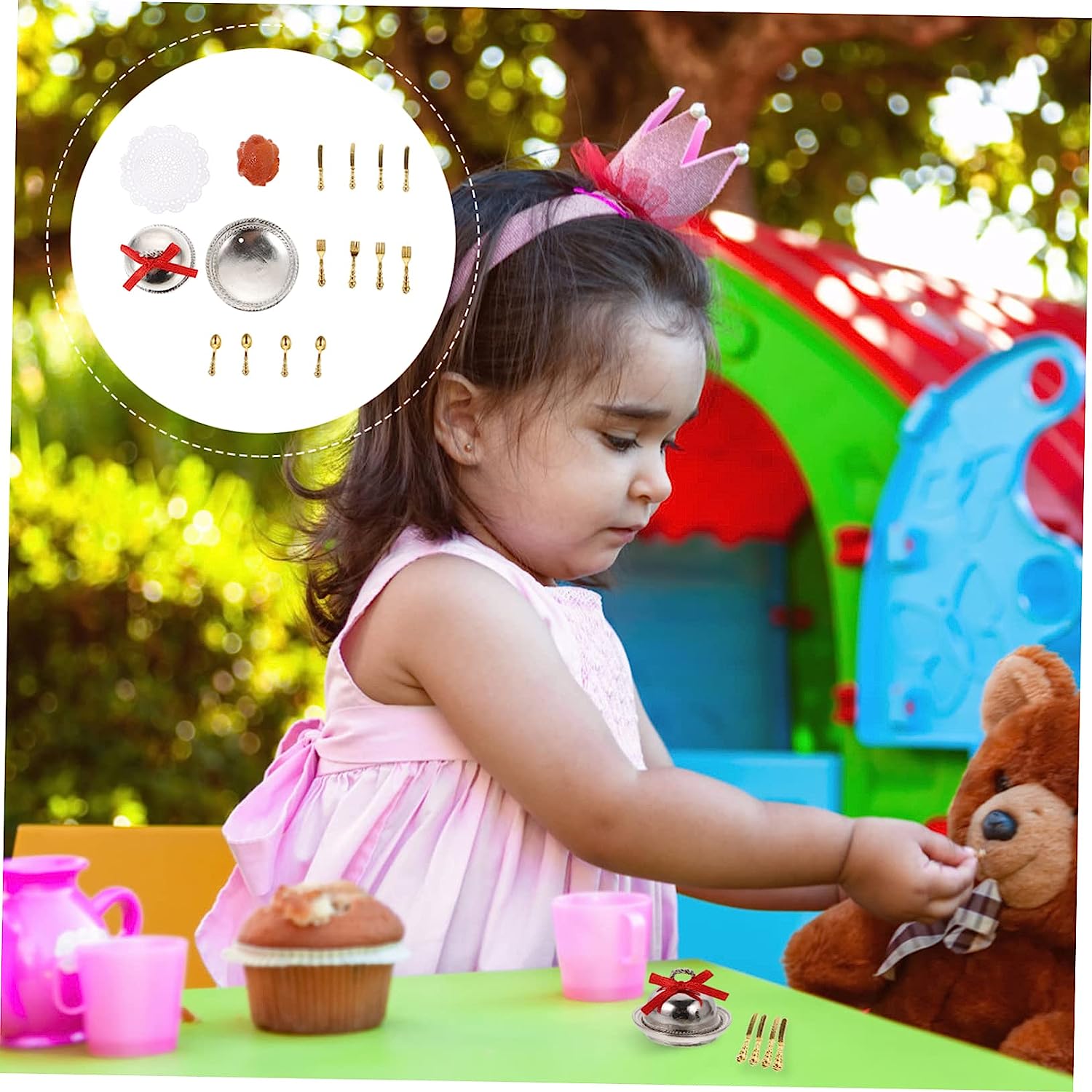 7 Sets Kitchen Model Accessories Food Toys Kids Tray Food Trays Mini House Furniture Kitchen Play Toy Miniature Tableware Creative Children Cooking Model Educational Cooking Toy