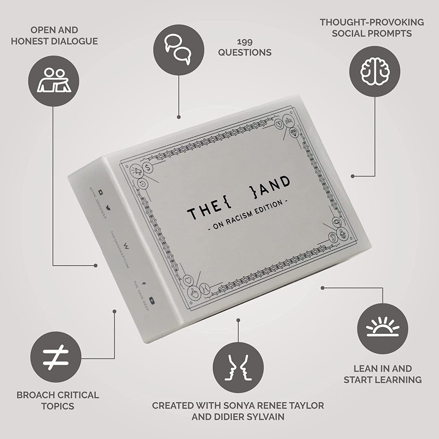 On Racism Edition - 199 Critical Thinking Discussion Cards Around Social Justice, Racial Equity, & Prejudice - Create Open and Honest Dialogue on Human Rights & Diversity by The Skin Deep