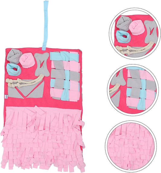 1pc Pet Sniffing Pad Puppy Squeaky Toy Cat Foraging Toy Dog Snuffle Teether Developmental Toys Doggy Toy Puppy Puzzle Toys Dog Training Cushion Snack Feeding Mat Dog Toy Pink Pet