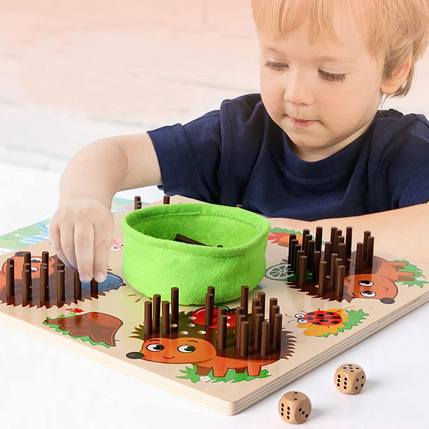 Hedgehog Board Learning Toy Fine Motor Skills for Toddler Children Party Favors Ages 3+，Birthday，Chris as, Most Popular Cooperative Board Game for Boys and Girls
