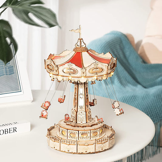 3D Puzzles for Adults - Model Kits for Adults - Unique DIY Music Box - Swing Ride EA02