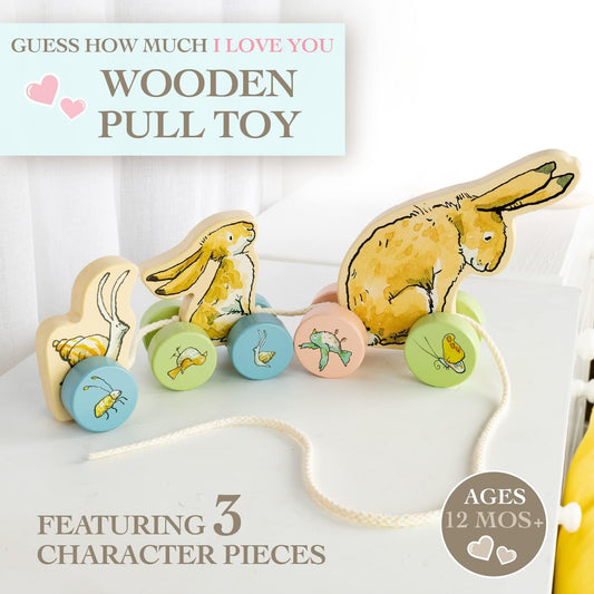 Guess How Much I Love You Wooden Pull Toy Characters from The Book in 3 Segments 5 inches Tall Classic Toy for Toddlers and Kids