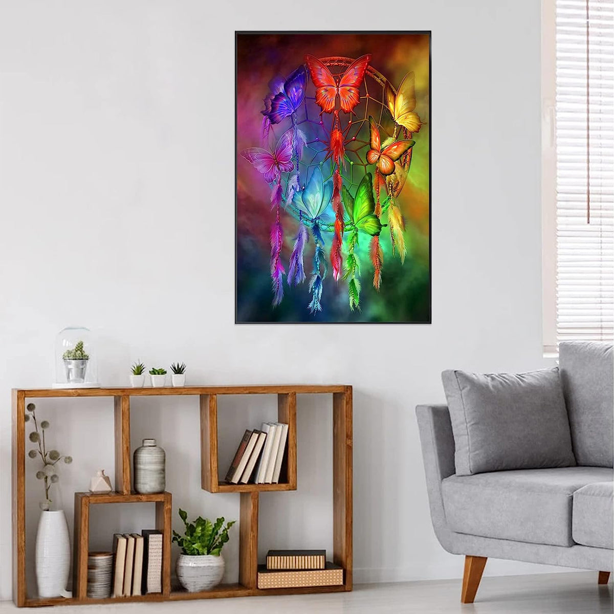 Jigsaw Puzzles 1000 Pieces for Adults - Butterfly Dream Catcher - Wooden Puzzle - Unique Suitable for Teenagers and Adults (75x50cm)