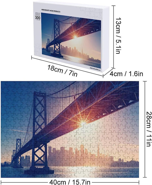 Illuminated San Francisco Skyline Puzzles for Adults Wooden Jigsaw Puzzle Funny Leisure Toy Gifts for Family Friends