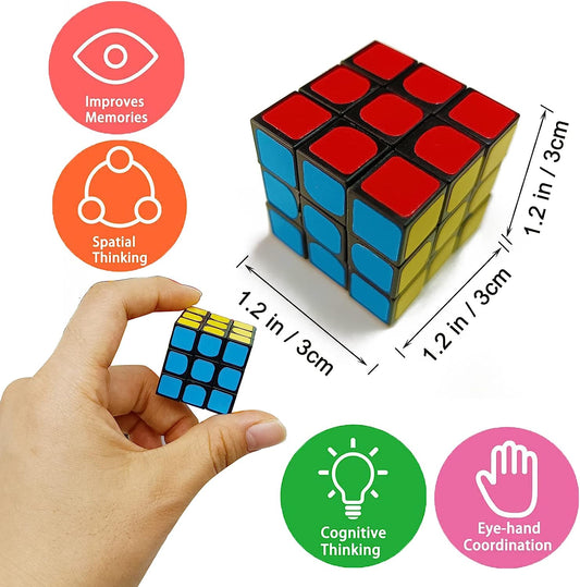 48 Pcs Mini Cube Puzzle Toy for Party Favors, 1.2 Inch Magic Cube Party Puzzle Game Toy Pack, Chris as Birthday Gift Student Classroom Prizes Easter Goodie Bag Stuffers Supplies for Kids Adults