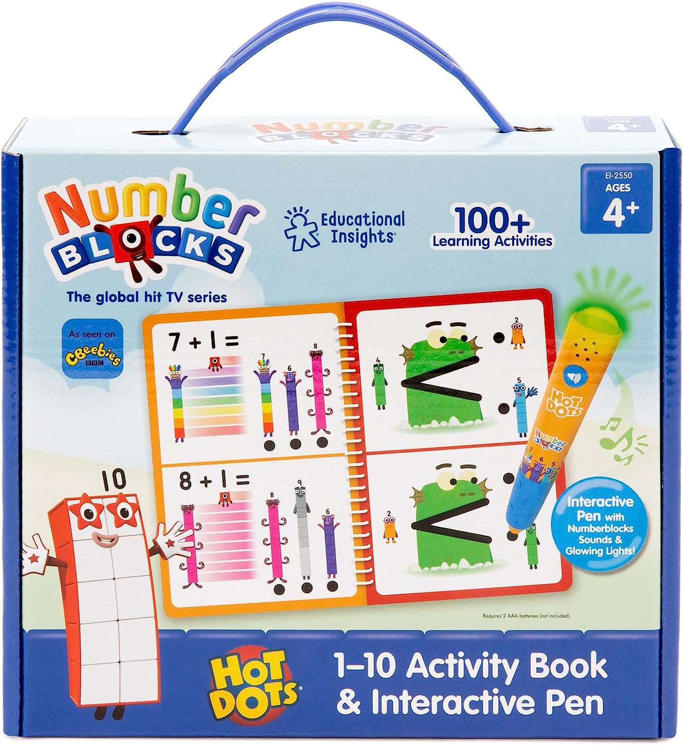 Hot Dots Numberblocks Workbook Numbers 1-10 with Interactive Pen, 75+ Activities, Gift for Kids Ages 4+