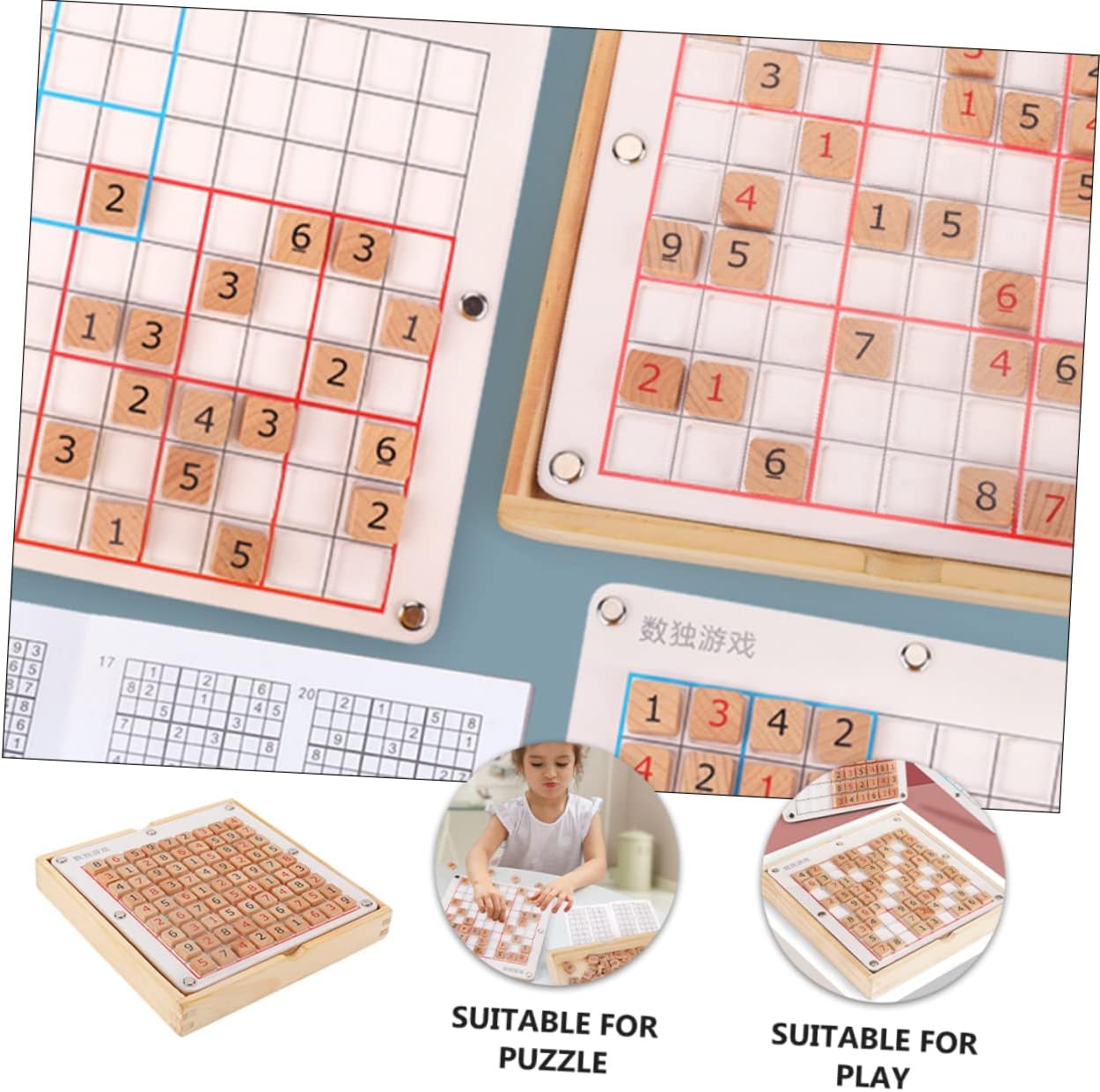 1pc Sudoku Game Chess Wood Tools Adault Toys Kids Wooden Puzzles Wood Arithmetic Sudoku Toy Sudoku Board Game Children Sudoku Plaything Brain Teaser Preschool Aldult Desktop Toys