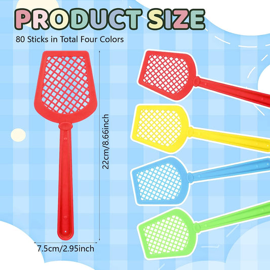 80 Pcs Fly Swatter Toy Sight Word Games Colorful Fly Swatter Manual Educational Games Kindergarten Learning Games Preschool Learning Toys for Classroom Home
