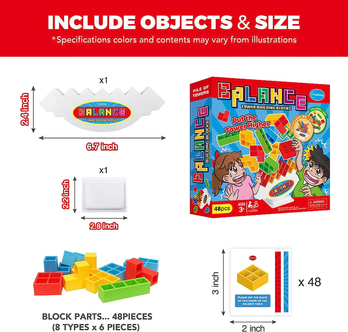 Drop Tetra Tower Game - Fun Stacking Building Blocks for Kids Age 3+ - Develops Dexterity, Patience, and Fine Motor Skills - Perfect for Family Game Night and Classroom Recess