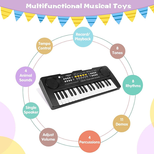 37 Key Piano Keyboard for Kids Musical Toys for 3 4 5 6 Year Old Girls Kids Piano Portable Music Keyboard Electronic Educational Learning Toy for Boys Girls Birthday Gifts