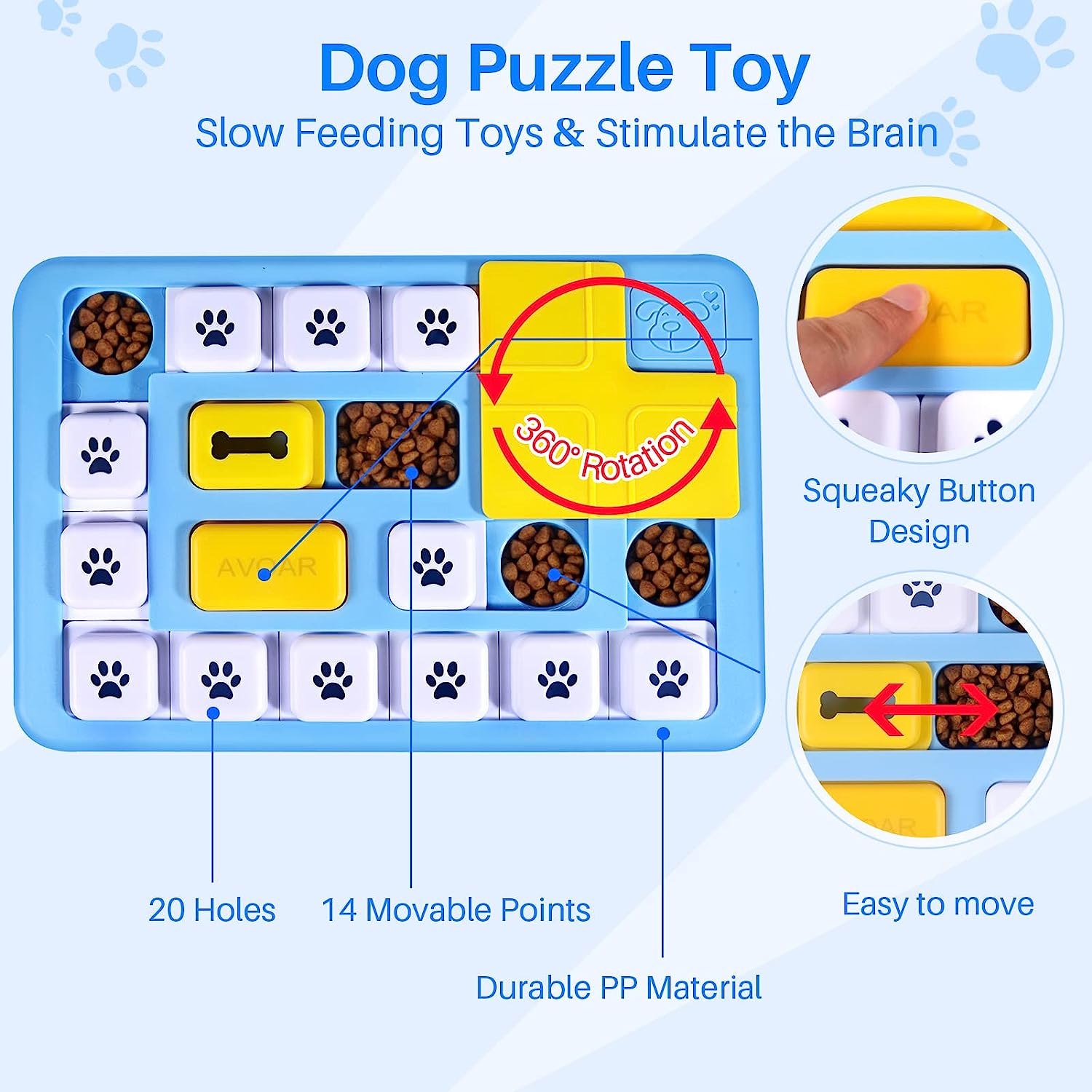 Dog Toys for Large Medium Small Dogs, Dog Puzzle Toys for Smart Dogs, Dog Enrichment Toys Dog Mentally Stimulation Toys for Training, Dog Puzzle Toy Dog for Puppy&Cats